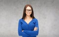 Smiling businesswoman or student in glasses Royalty Free Stock Photo