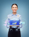 Smiling businesswoman with tablet pc computer Royalty Free Stock Photo