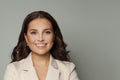 Smiling businesswoman on white background portrait