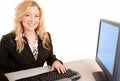 Smiling Businesswoman Working at her Desk