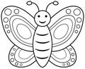 Smiling butterfly coloring book Royalty Free Stock Photo