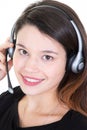 Smiling call center operator young pretty Business woman Royalty Free Stock Photo