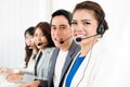 Smiling call center or telemarketer team Royalty Free Stock Photo
