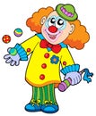 Smiling cartoon clown