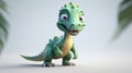 Smiling Cartoon Dinosaur Standing Proudly