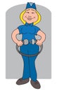 Smiling Cartoon Flight Attendant