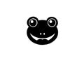 smiling cartoon frog head icon Royalty Free Stock Photo