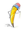 Smiling cartoon lead pencil Royalty Free Stock Photo