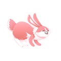 Smiling cartoon rabbit. Funny bunny. Cute hare. Vector illustration Royalty Free Stock Photo