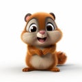 Smiling Cartoon Squirrel: Realistic Renderings For Disney Animation