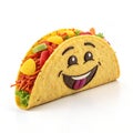 Smiling Cartoon Taco isolated on transparent background Royalty Free Stock Photo