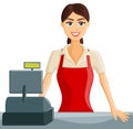 Smiling Cashier Girl