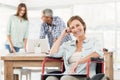 Smiling casual businesswoman in wheelchair Royalty Free Stock Photo