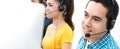 Smiling casual call center team Royalty Free Stock Photo