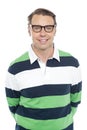 Smiling caucasian fashion guy wearing glasses