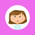 Smiling Character on Pink, Laughing Girl Vector