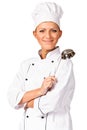 Smiling Chef with ladle Royalty Free Stock Photo