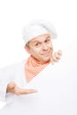 Smiling chef with white board Royalty Free Stock Photo