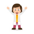 Smiling Chemist Woman Cartoon Character