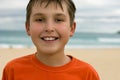 Smiling child beach background Royalty Free Stock Photo