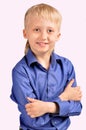 Smiling child boy in business suit Royalty Free Stock Photo