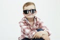 Smiling child boy in sunglasses Royalty Free Stock Photo