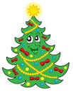 Smiling Christmas tree 2 vector