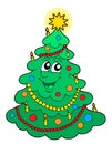 Smiling Christmas tree vector