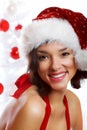 Smiling Christmas woman Royalty Free Stock Photo