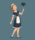 Smiling Cleaning Woman Illustration