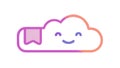 Smiling Cloud Bookmark Icon, Whimsical Digital Save, vector design Generative AI Royalty Free Stock Photo