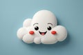 Cartoon smiley face cloud image material,Generative AI Royalty Free Stock Photo