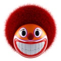 Smiling clown face emoticon sphere