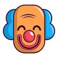 Smiling clown head icon, cartoon style Royalty Free Stock Photo