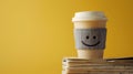 The Smiling Coffee Cup.AI generated image Royalty Free Stock Photo