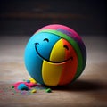 Smiling colorful stress ball