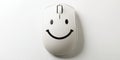 Smiling Computer Mouse on a Simple Clean Background