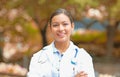 Smiling confident female doctor healthcare professional Royalty Free Stock Photo