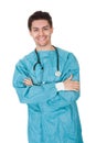 Smiling confident young surgeon