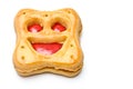 Smiling cookie top view Royalty Free Stock Photo