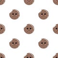 Smiling cookies. Vector illustration. Seamless pattern.