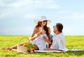 Smiling couple drinking champagne on picnic Royalty Free Stock Photo