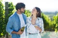 Smiling couple with wine Royalty Free Stock Photo