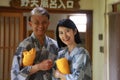 A smiling couple in a yukata