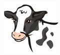 Smiling cow portrait in simple lines Royalty Free Stock Photo