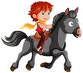 Smiling cowboy riding Royalty Free Stock Photo