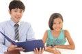 Smiling teacher and student Royalty Free Stock Photo