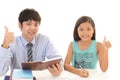 Smiling teacher and student Royalty Free Stock Photo