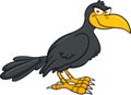 Smiling Crow Bird Cartoon Character