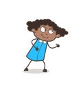 Smiling Cunning Girl Walking Pose Vector Royalty Free Stock Photo